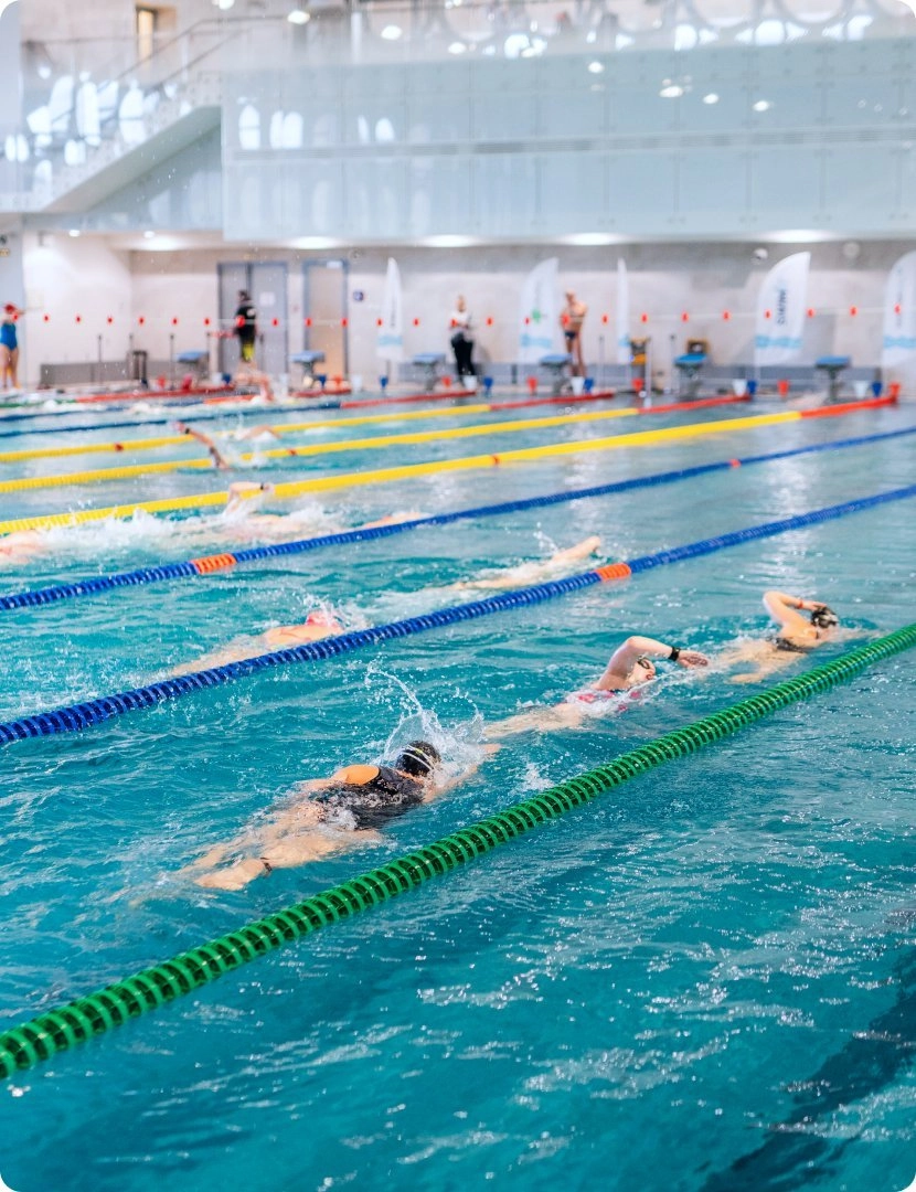 Пловцы участвуют в заплыве