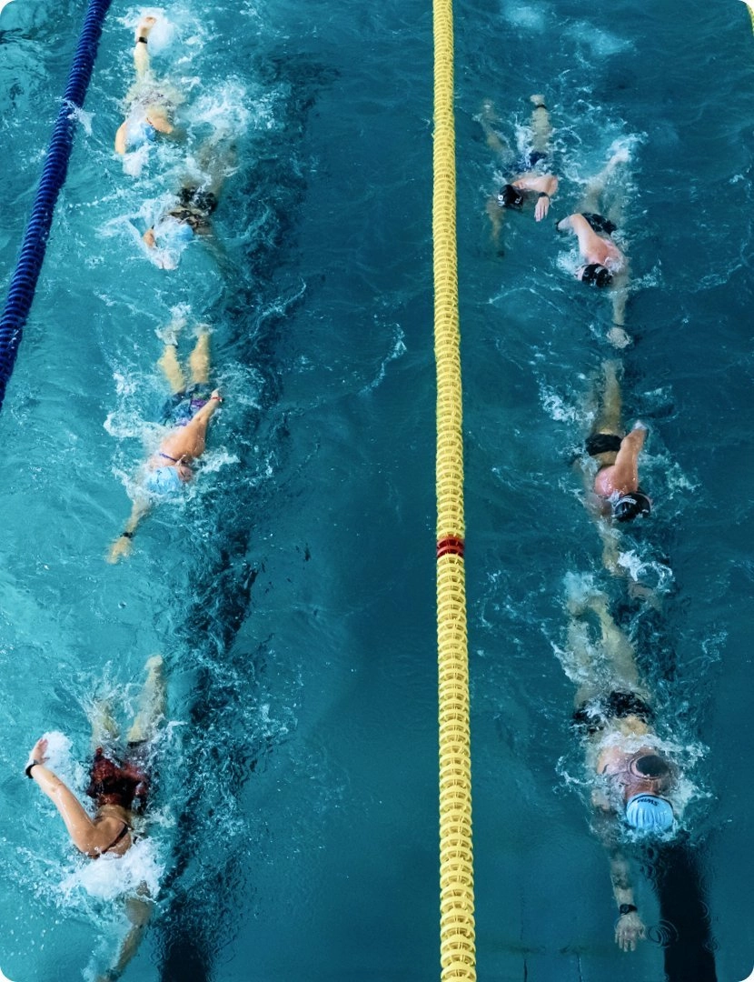 Пловцы участвуют в заплыве